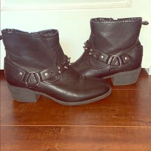 Spiked ankle booties